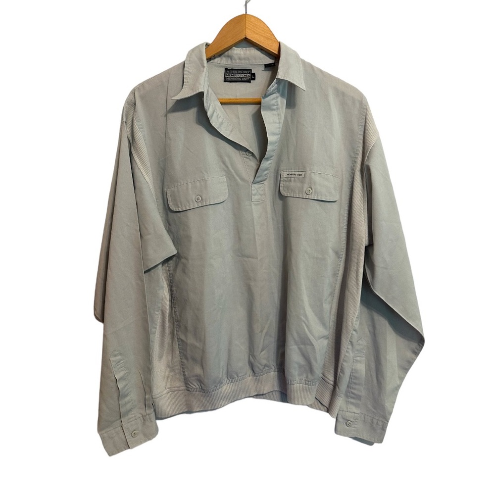 Vintage Members Only Rare Gray Pullover Lightweight Size Large